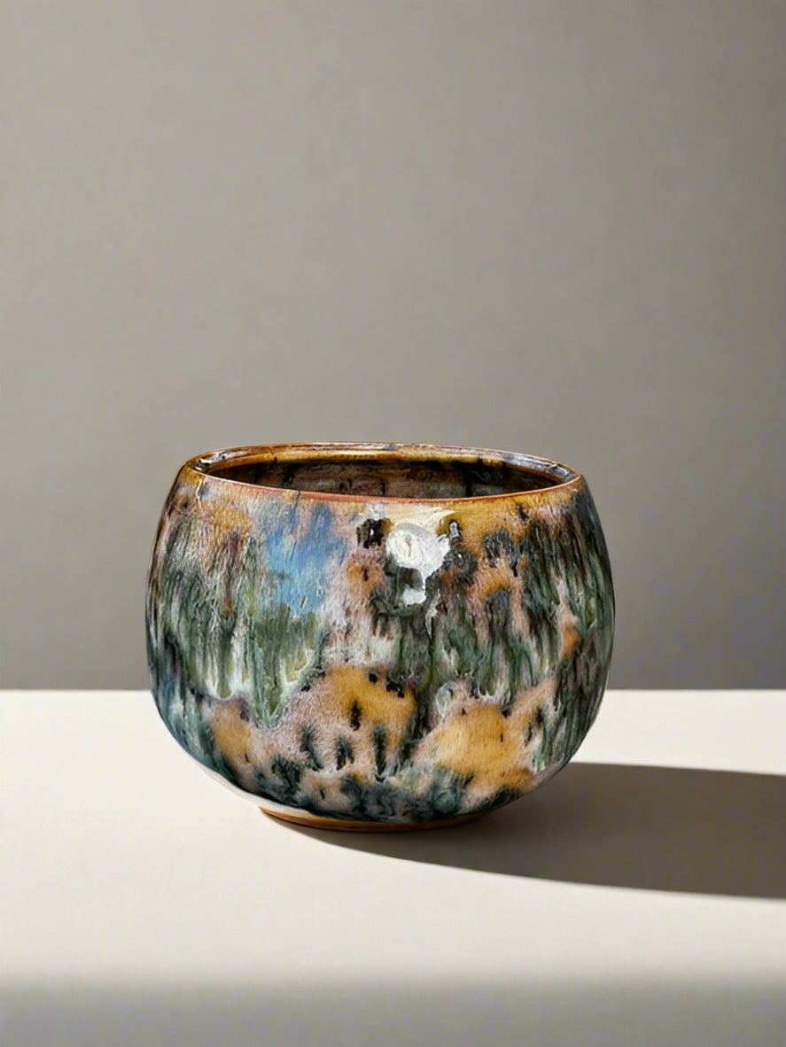Handcrafted Ceramic Bowl – Moss Glaze Finish