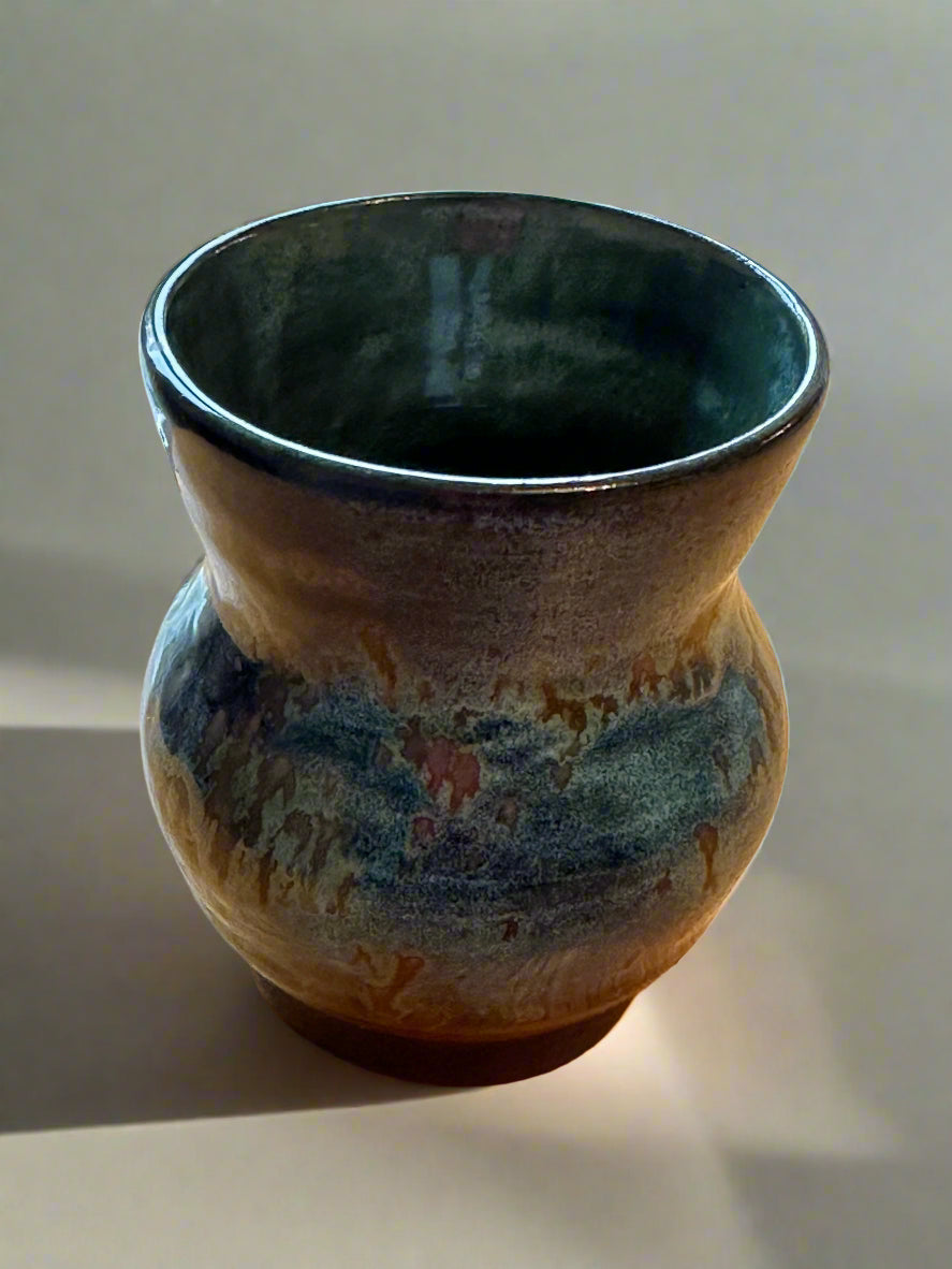 Handmade Stoneware Vase – Ocean Blue Glaze