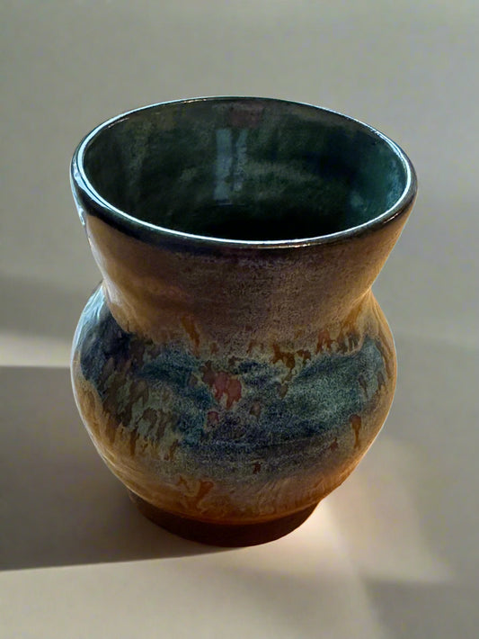 Handmade Stoneware Vase – Ocean Blue Glaze