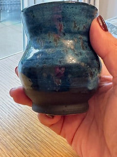 Handmade Stoneware Vase – Ocean Blue Glaze