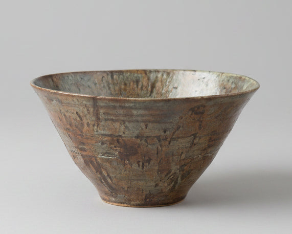 Wheel-Thrown Bronzeburst Stoneware Bowl – 21cm