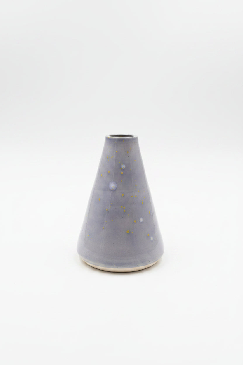 Hand-Thrown Lilac Bud Vase with Golden Speckle Glaze